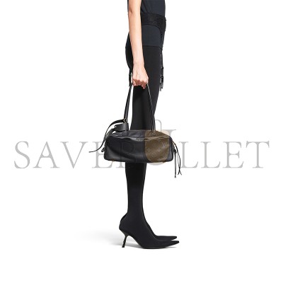 BALENCIAGA WOMEN'S CARRIE BOWLING BAG SMALL IN BLACK 8329202ABNQ1000  (31*12*12cm)